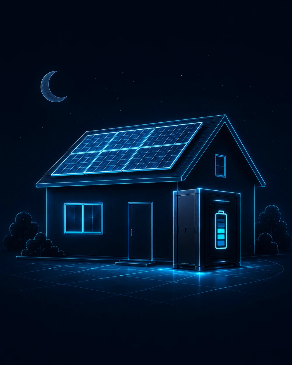 Home solar and battery-backup installation.
